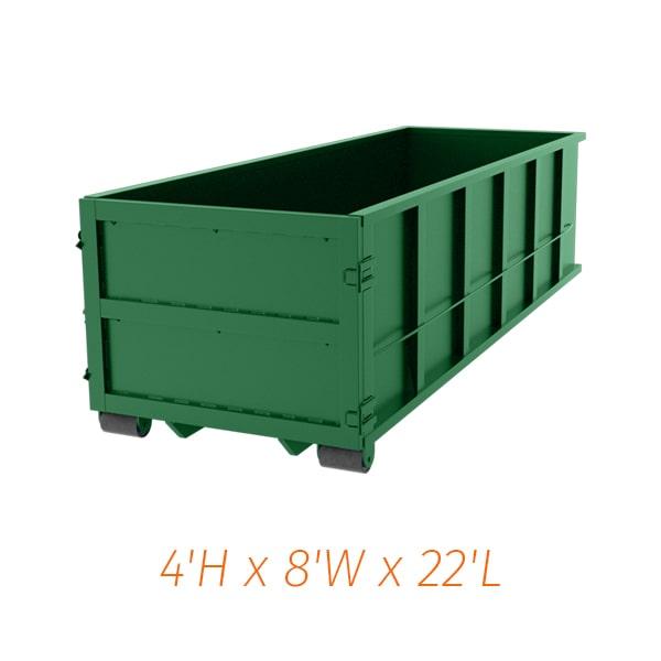 to schedule delivery and pickup of our 20-yard dumpsters, simply give us a call or fill out our online form. we'll work with you to find a convenient date and time